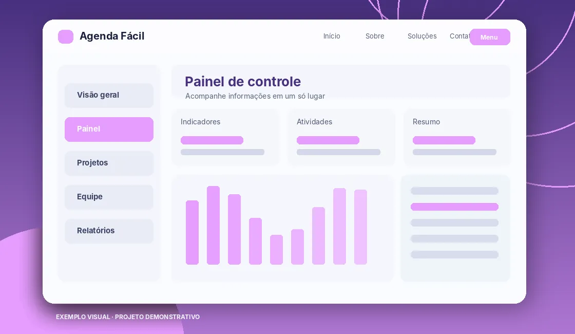 Prévia do projeto Agenda Fácil — Demonstração