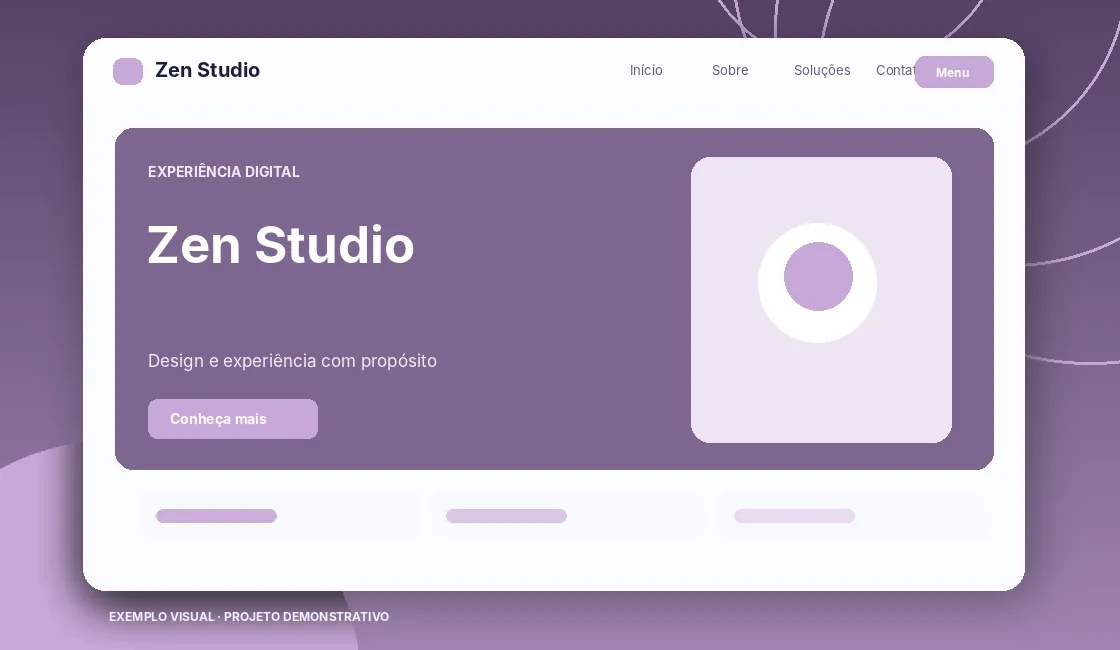 Prévia do projeto Zen Studio — Demonstração