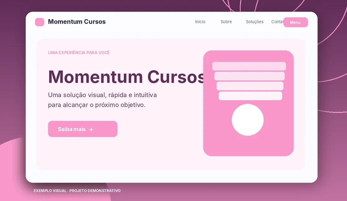 Prévia do projeto Momentum Cursos — Demonstração