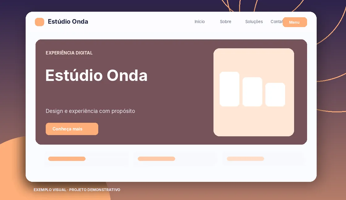 Prévia do projeto Estúdio Onda — Demonstração