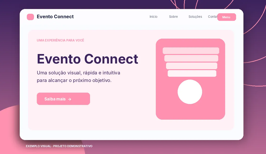 Prévia do projeto Evento Connect — Demonstração