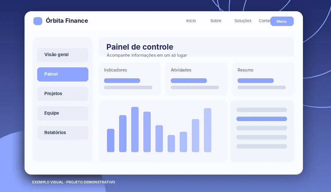 Prévia do projeto Órbita Finance — Demonstração